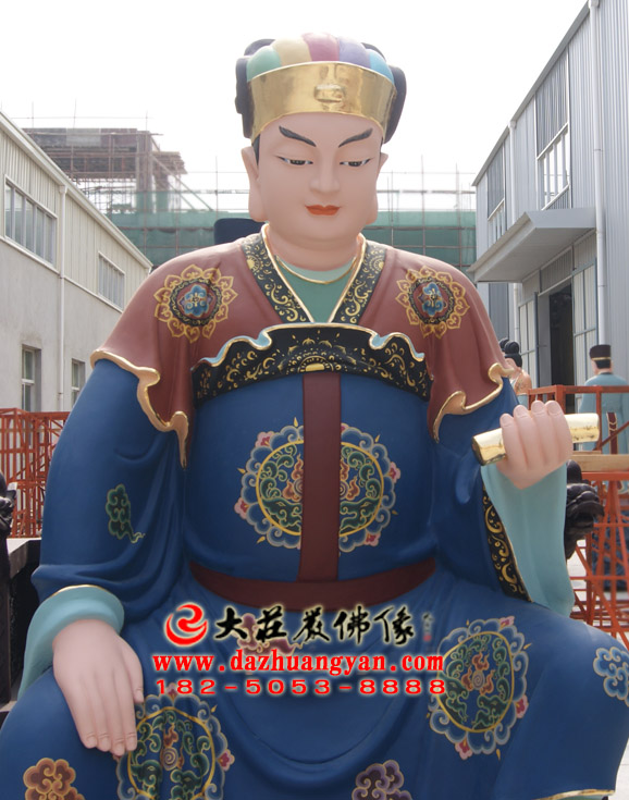 生漆脱胎关平彩绘塑像正面近照 生漆脱胎关平彩绘塑像正面近照