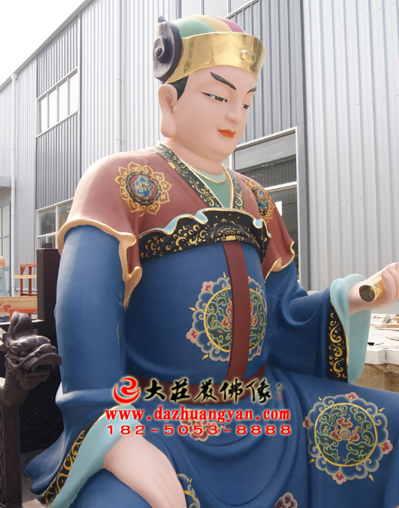 生漆脱胎关平彩绘塑像侧面近照 生漆脱胎关平彩绘塑像侧面近照