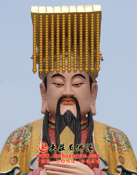 生漆脱胎青帝彩绘神像特写 生漆脱胎青帝彩绘神像特写