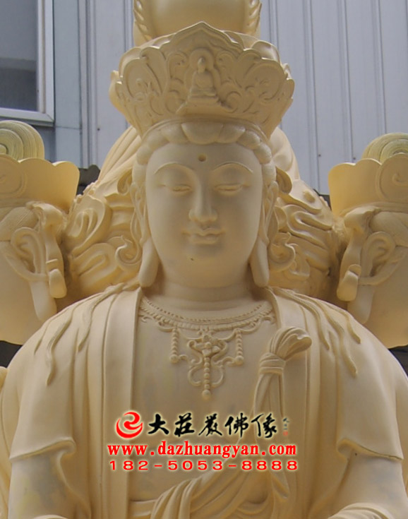 十方文殊脱胎佛像面部特写 十方文殊脱胎佛像面部特写