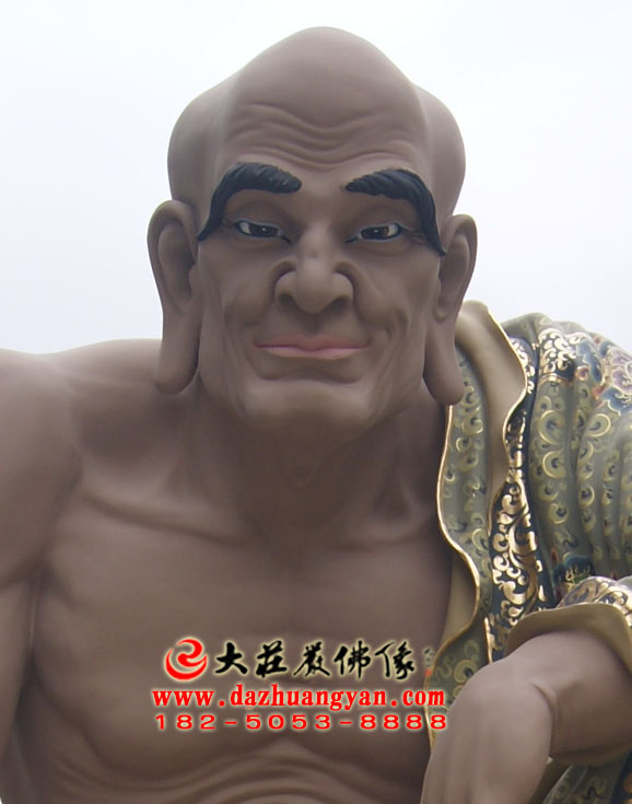 生漆脱胎戍博迦尊者彩绘佛像特写 生漆脱胎戍博迦尊者彩绘佛像特写