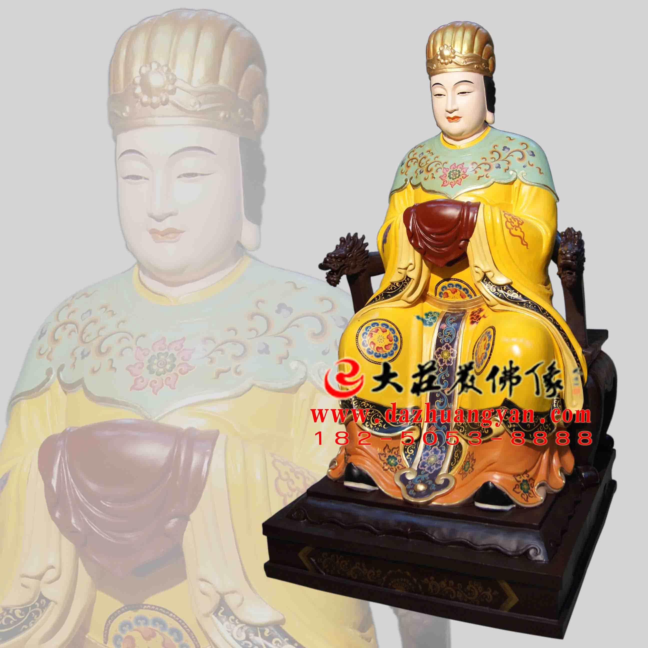 生漆脱胎斑疹娘娘彩绘神像