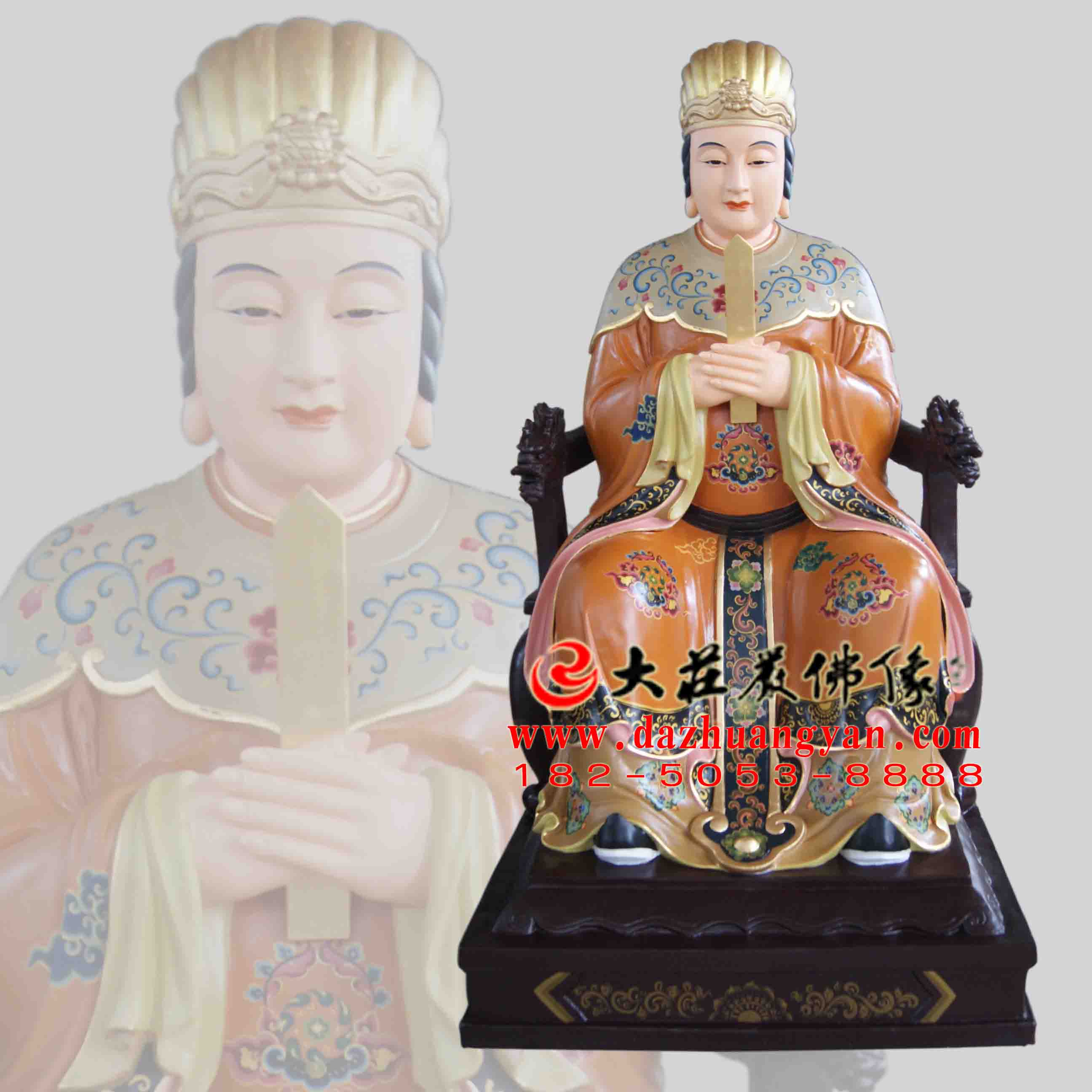 生漆脱胎痘疹娘娘彩绘神像