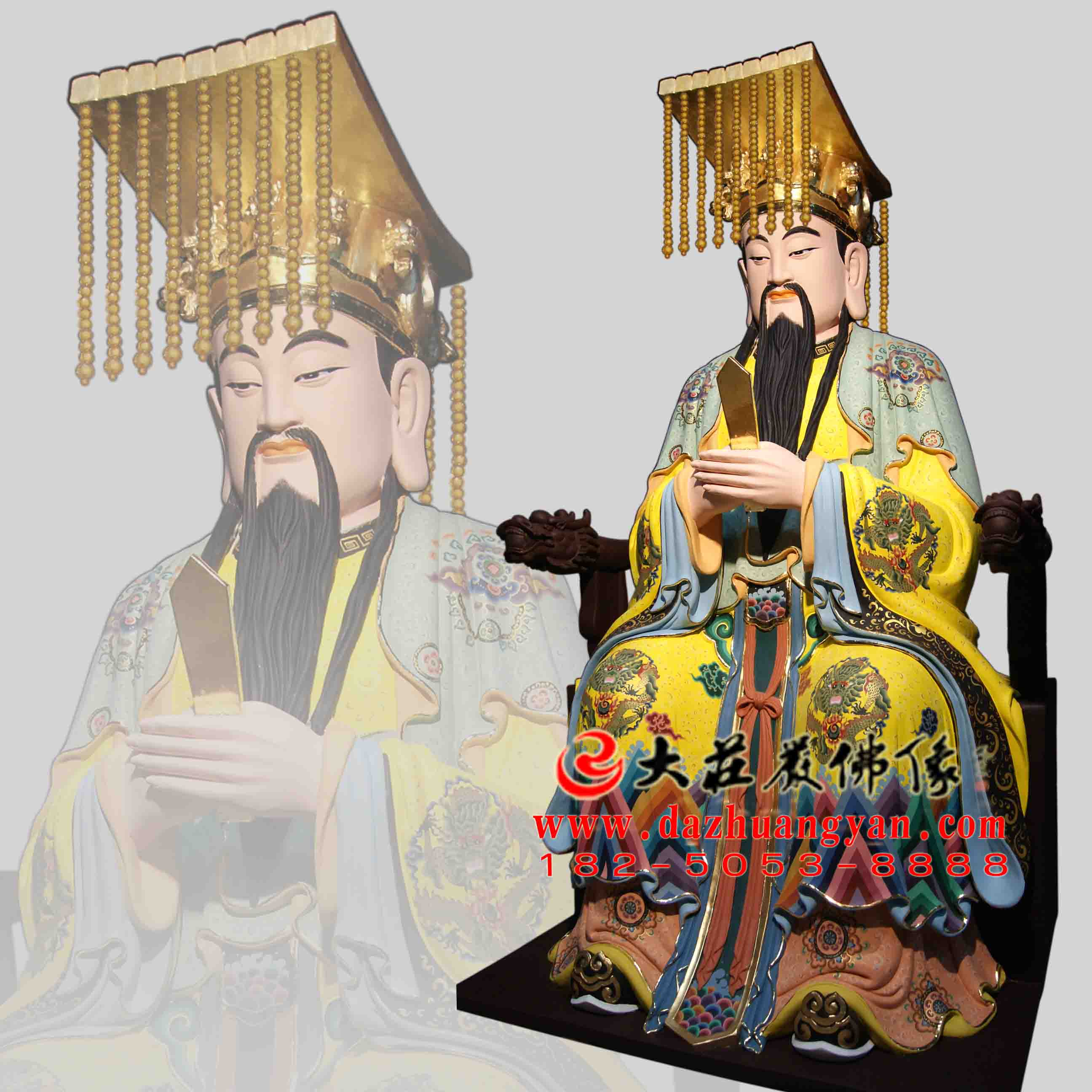 生漆脱胎玉皇大帝彩绘神像 生漆脱胎玉皇大帝彩绘神像