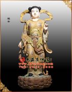铜雕彩绘龙女像