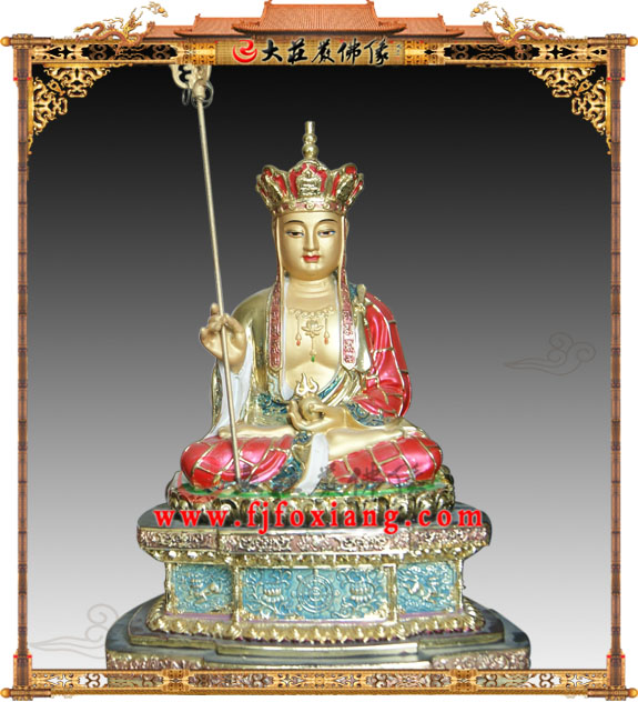 地藏王菩萨,铜雕彩绘佛像【1501】
