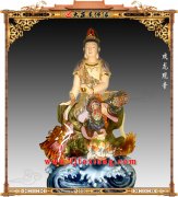 彩绘戏龙观音