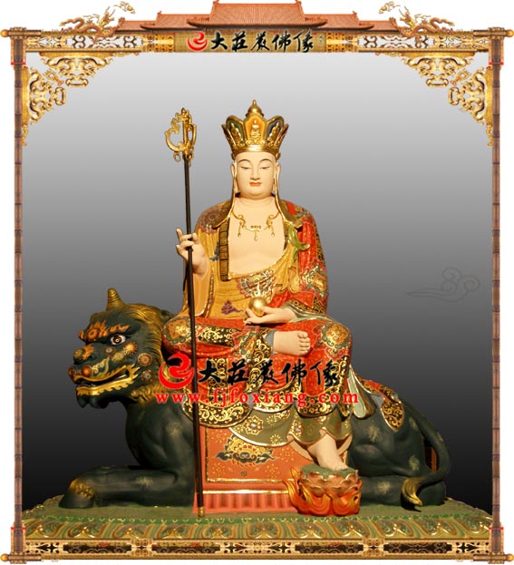 铜雕彩绘大愿地藏王菩萨佛像