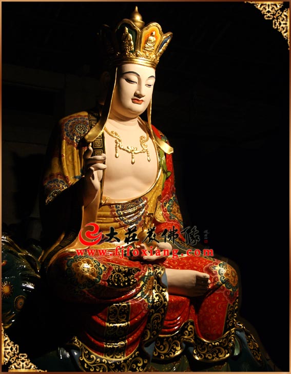 铜雕彩绘大愿地藏王菩萨佛像
