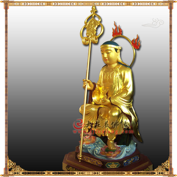 铜雕贴金韩国式地藏王菩萨
