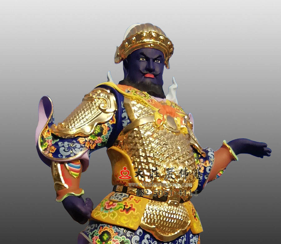 彩绘甲戌神将展子江侧面近照