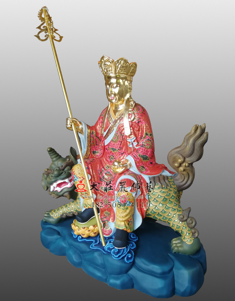 <b>铜雕地藏菩萨彩绘贴金佛像</b>