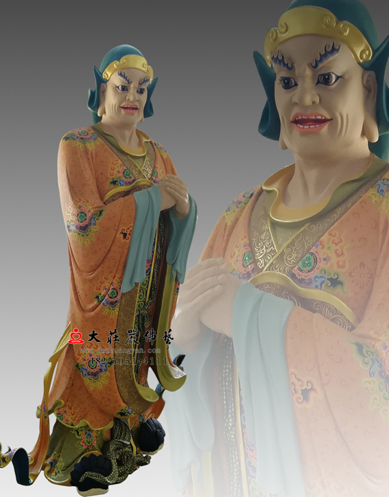 彩绘描金四大天王八大眷属
