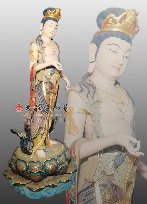 铜雕彩绘八大菩萨之除盖障菩萨