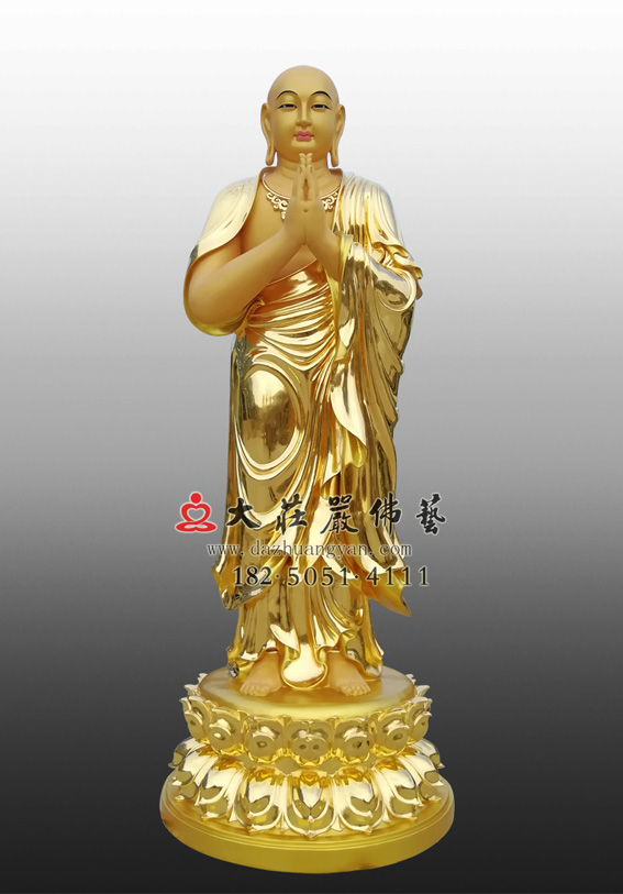 铜雕贴金阿难尊者