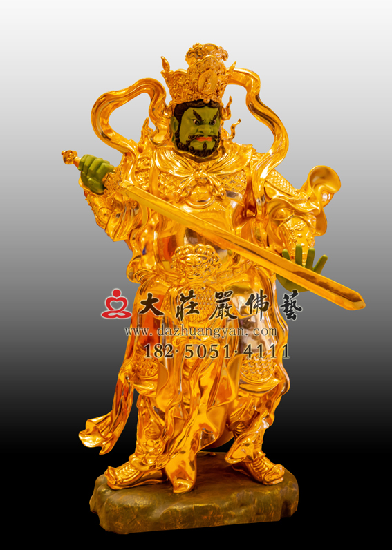 <b>铜雕四大天王之贴金南方增长天王</b>