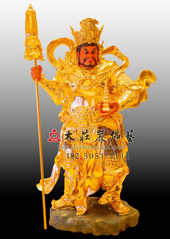 <b>铜雕四大天王之贴金北方多闻天王</b>