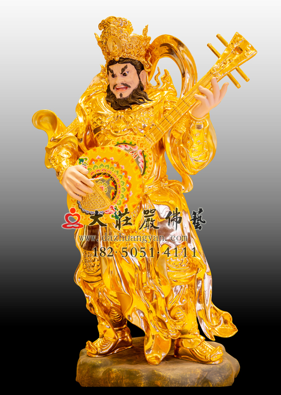 <b>铜雕四大天王之贴金东方持国天王</b>