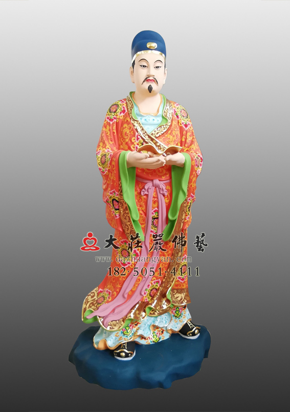 铜雕天聋地哑彩绘神像