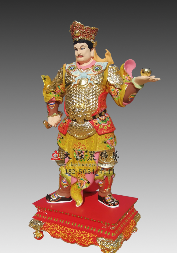 铜雕丁巳神将崔石卿彩绘神像 道教丁巳神将崔石卿彩绘神像