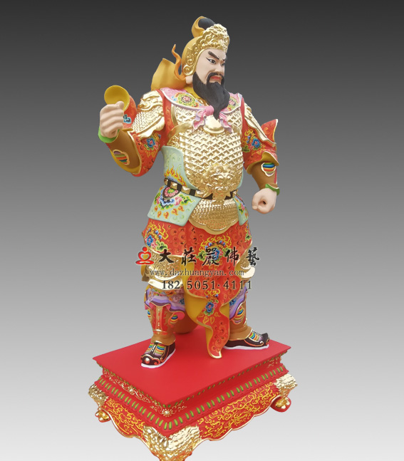 道教甲辰神将孟非卿彩绘神像