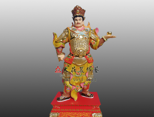 铜雕丁巳神将崔石卿彩绘神像