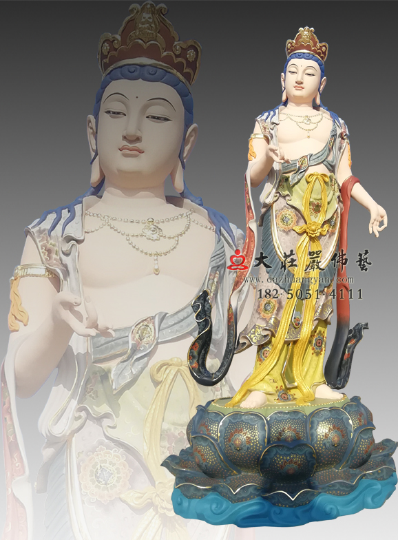铜雕八大菩萨之除盖障菩萨彩绘像