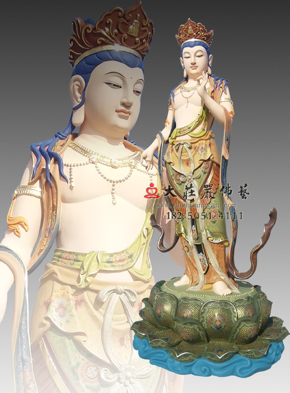 铜雕八大菩萨之弥勒菩萨彩绘佛像