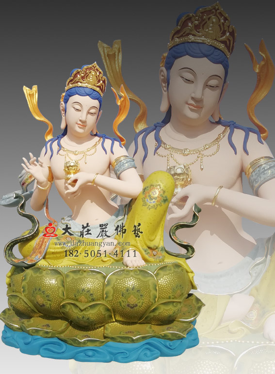 铜雕供养菩萨彩绘佛像