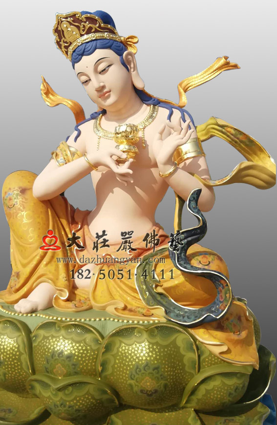 彩绘描金供养菩萨