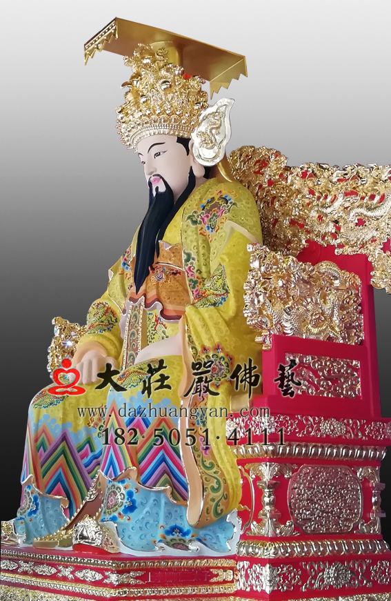 铜雕玉皇大帝彩绘贴金