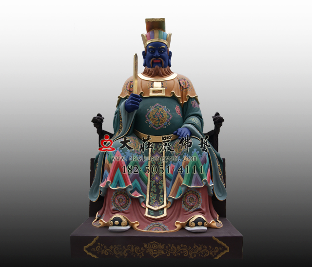 <b>铜雕十殿阎王之三殿宋帝王彩绘塑像</b>
