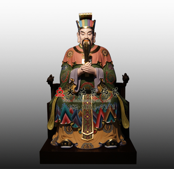 铜雕十殿阎王之八殿都市王彩绘塑像