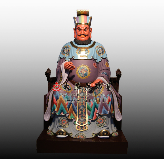 铜雕十殿阎王之十殿转轮王彩绘塑像