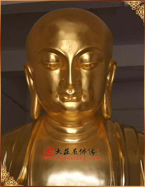 铜雕大目犍连尊者贴金塑像