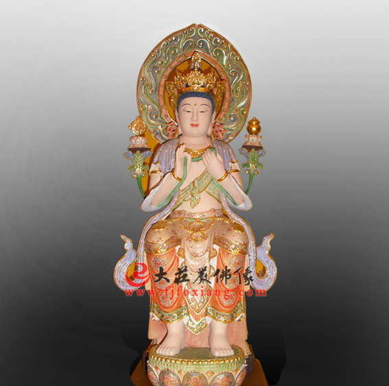铜雕天宫弥勒彩绘佛像