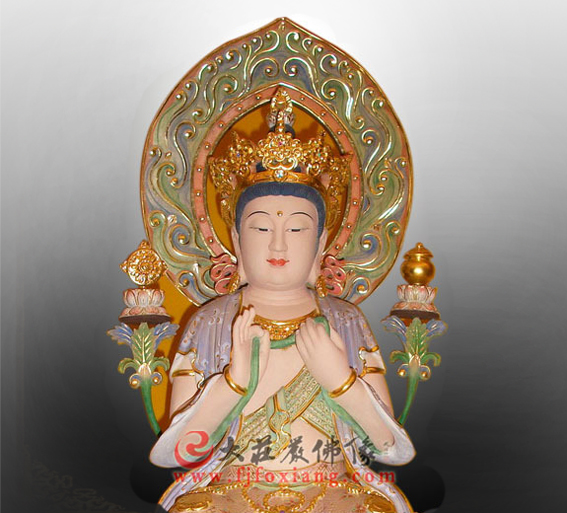 天宫弥勒说法相彩绘佛像