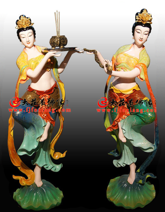 生漆脱胎仙子彩绘神像