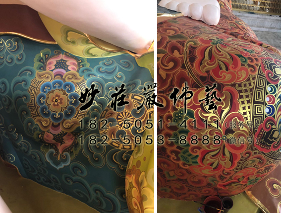 千手观音佛像衣纹彩绘