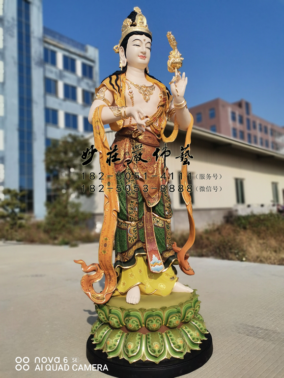 铜雕龙头观音佛像