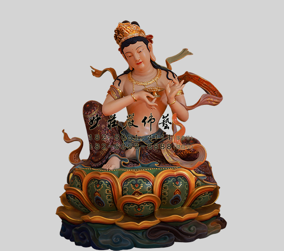 贡宝供养菩萨雕塑 铜雕贡宝供养菩萨佛像 贡宝供