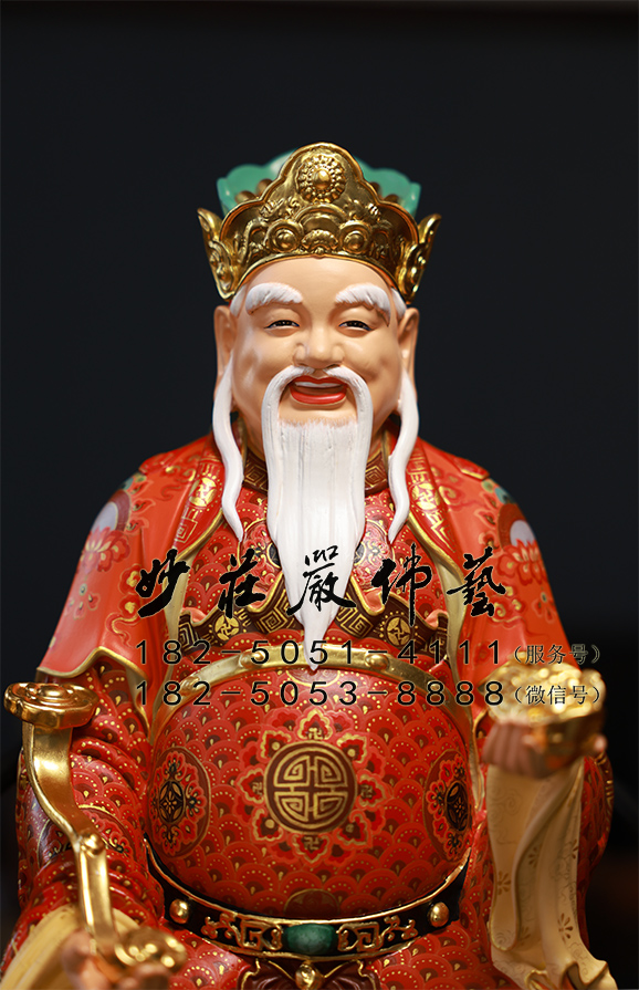 铜雕土地公神像正面