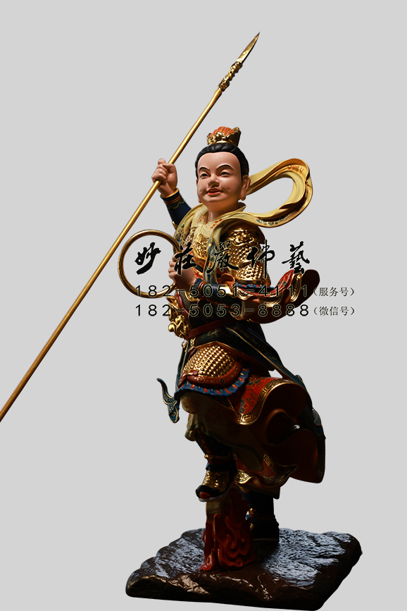 哪吒神像 哪吒侧面神像