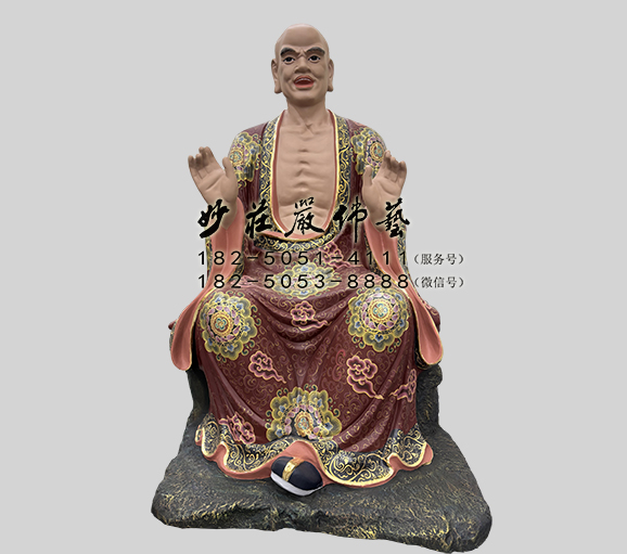 欢喜罗汉 迦诺迦代蹉尊者雕塑