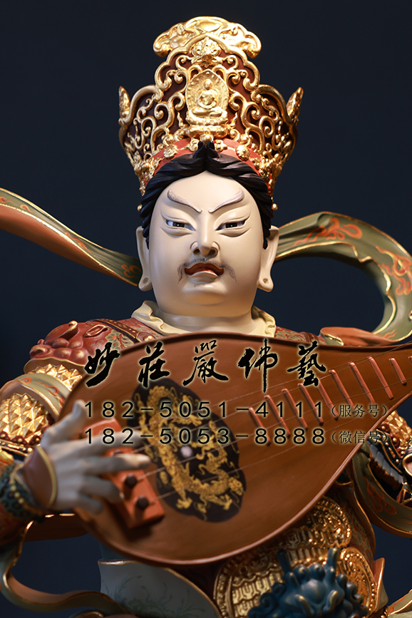 持国天王塑像 持国天王近照实拍