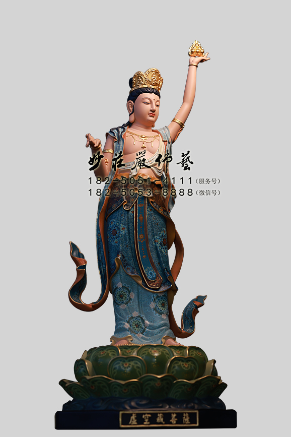 铜雕虚空藏菩萨 虚空藏菩萨侧面照