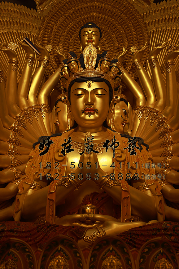 千手观音塑像正面近照 千手观音塑像正面近照