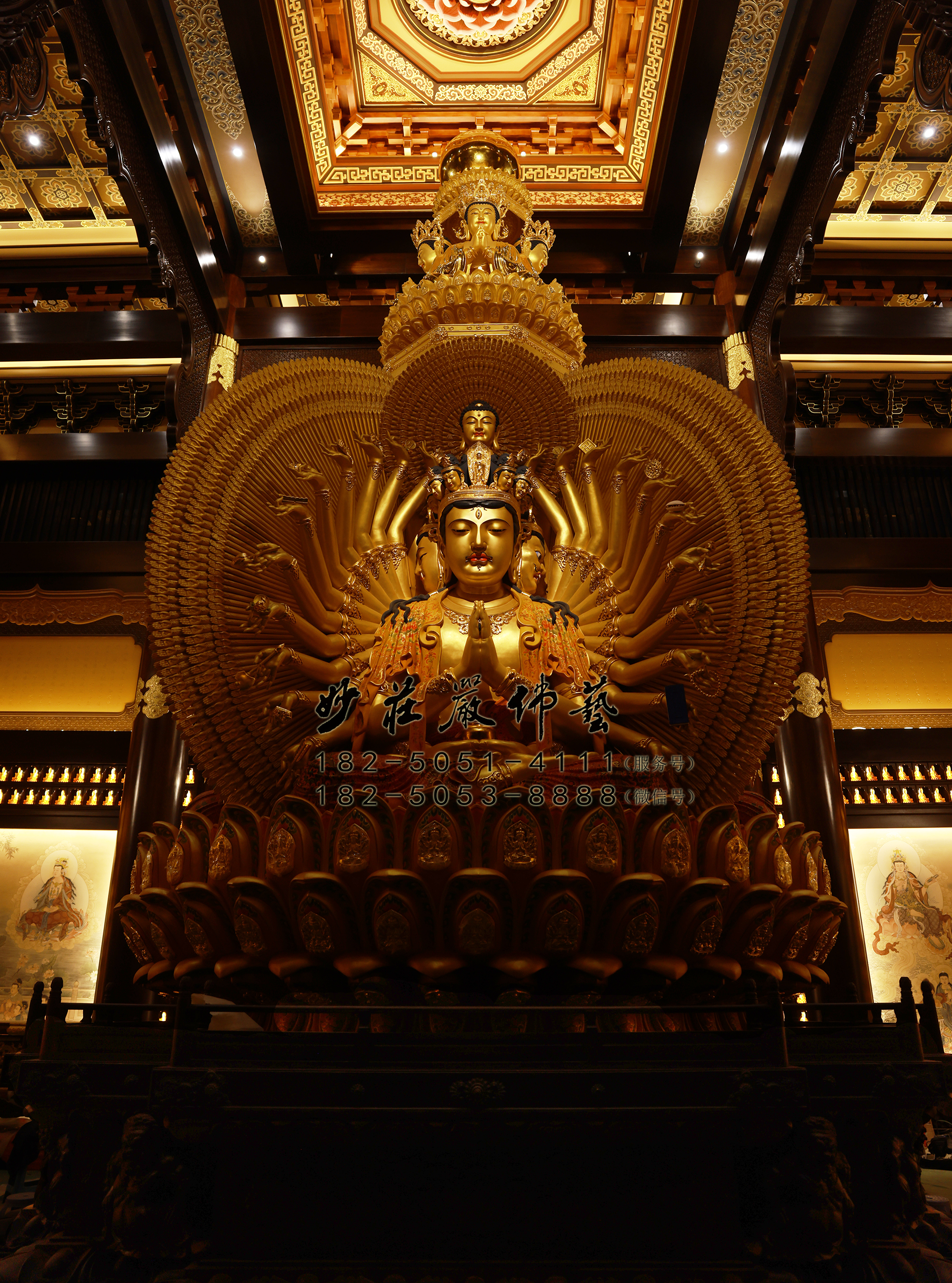 千手观音贴金佛像