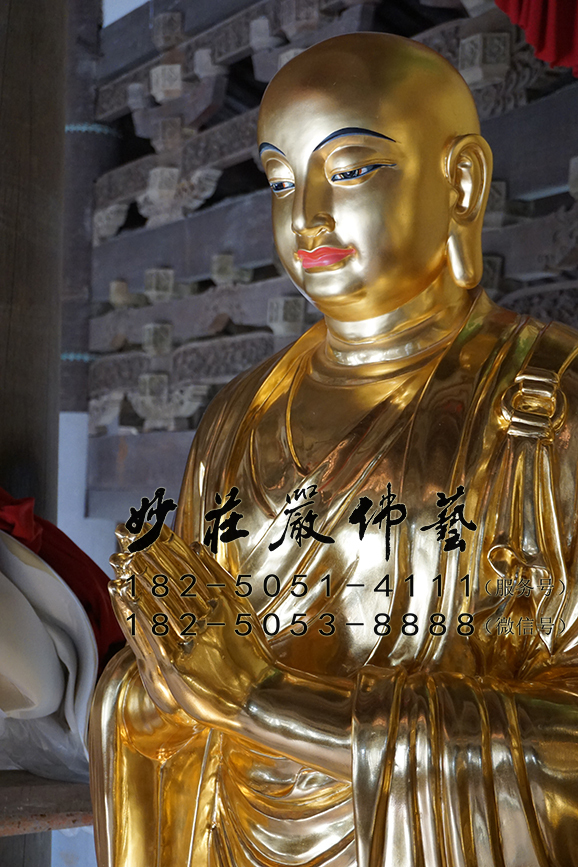 阿难尊者贴金佛像