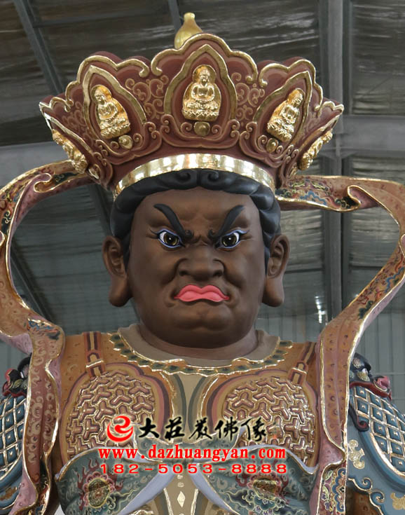生漆脱胎北多闻天王彩绘塑像特写 生漆脱胎北多闻天王彩绘塑像特写